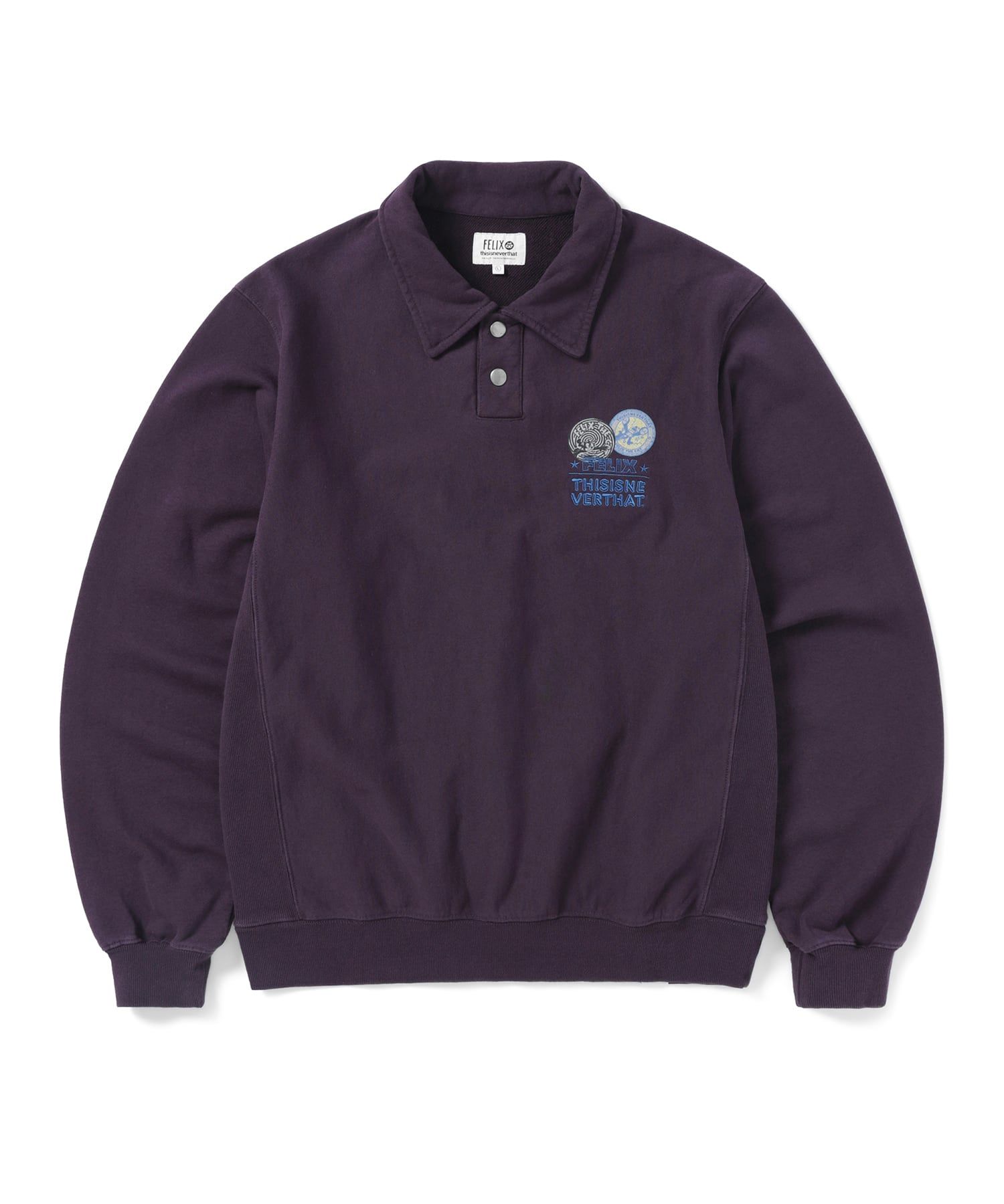 MUSINSA公式 | thisisneverthat TNT Felix Collar Sweatshirt Maroon