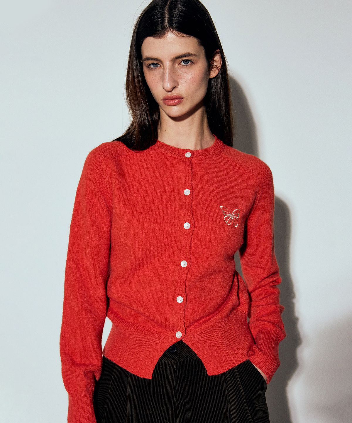 닉앤니콜(NICK&NICOLE) BUTTERFLY KNIT CARDIGAN_RED