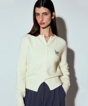 BUTTERFLY KNIT CARDIGAN_CREAM