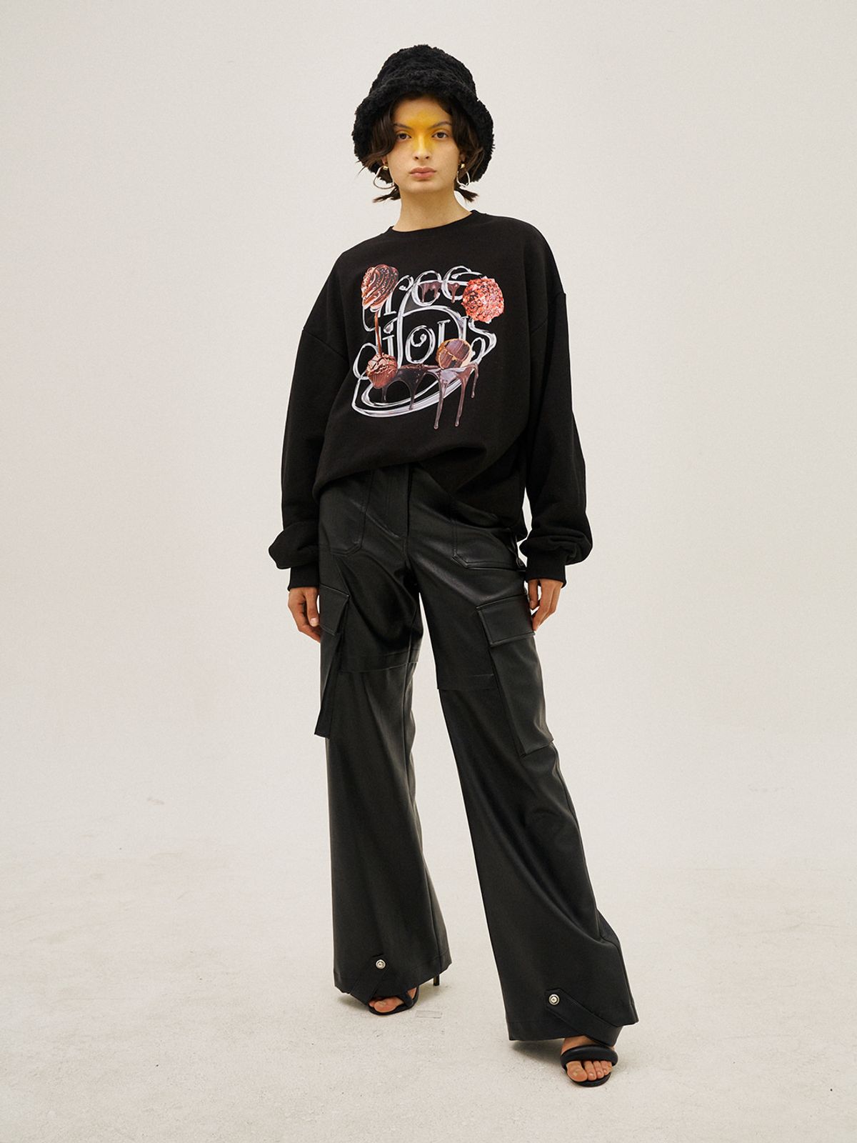 그리디어스(GREEDILOUS) Wide Leather Combat Pants