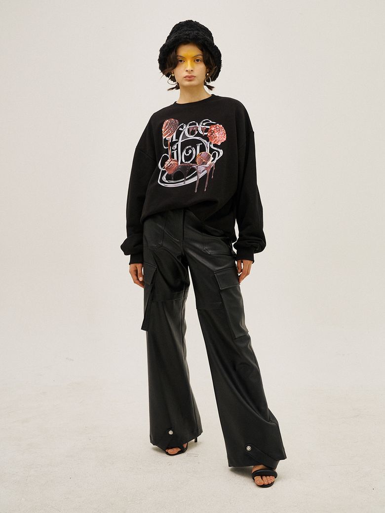 Wide Leather Combat Pants
