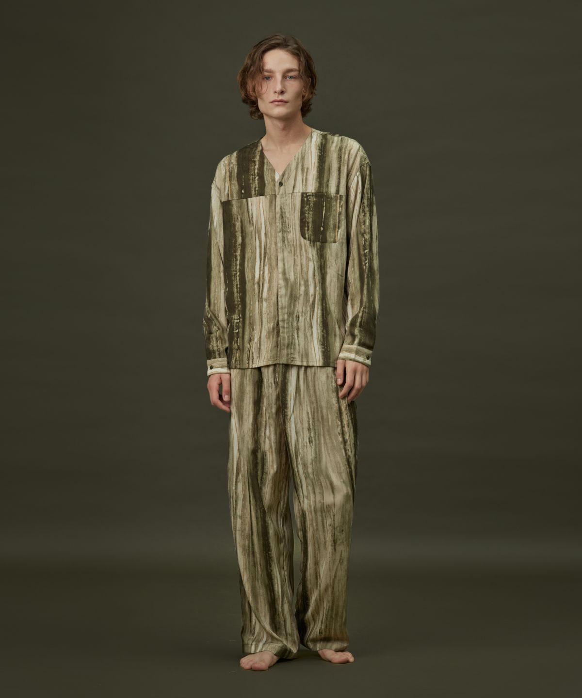 아템포(ATEMPO) COZY PAJAMA SET_flow green