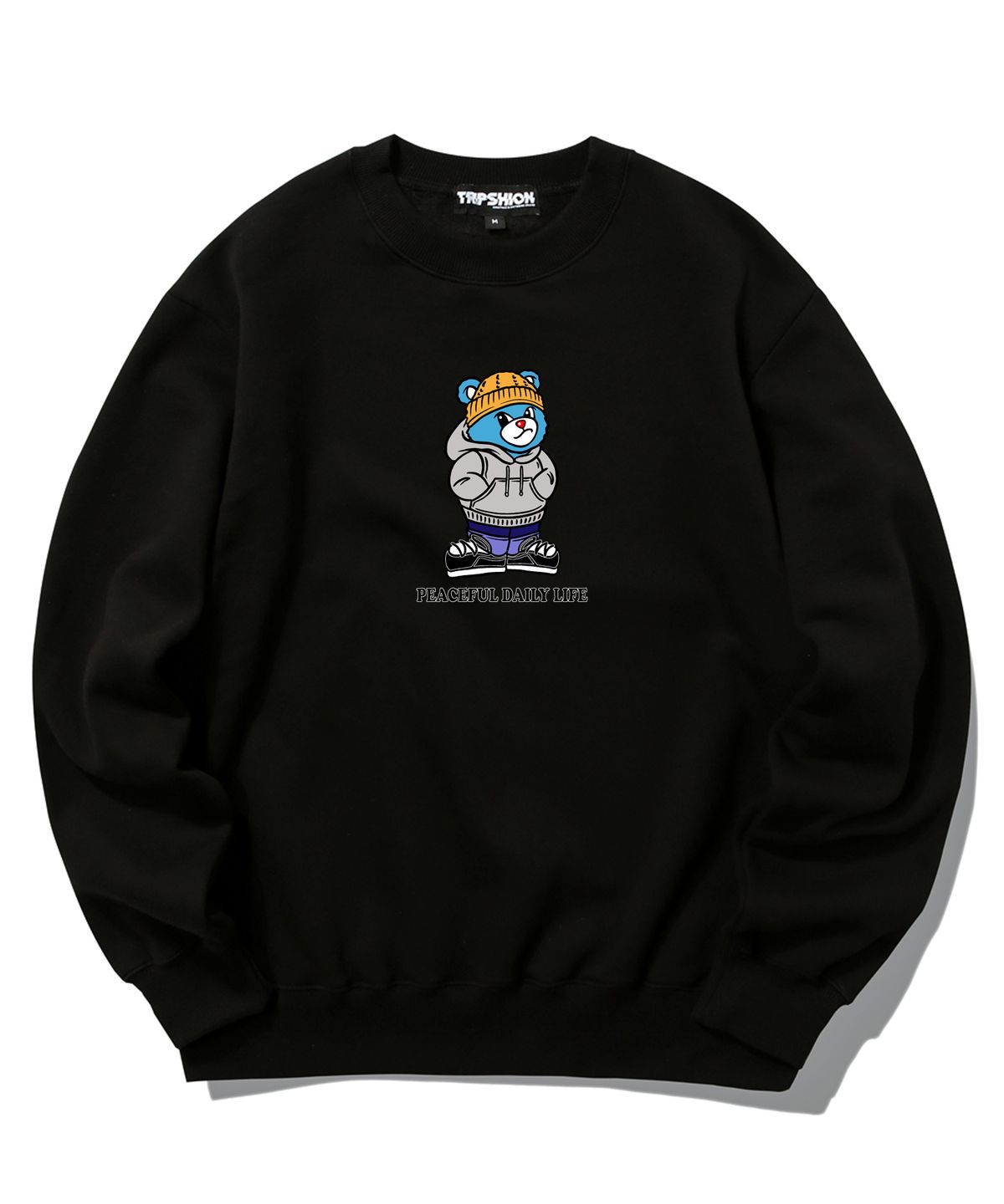 트립션(TRIPSHION) CITY BEAR GRAPHIC 크루넥 - 블랙