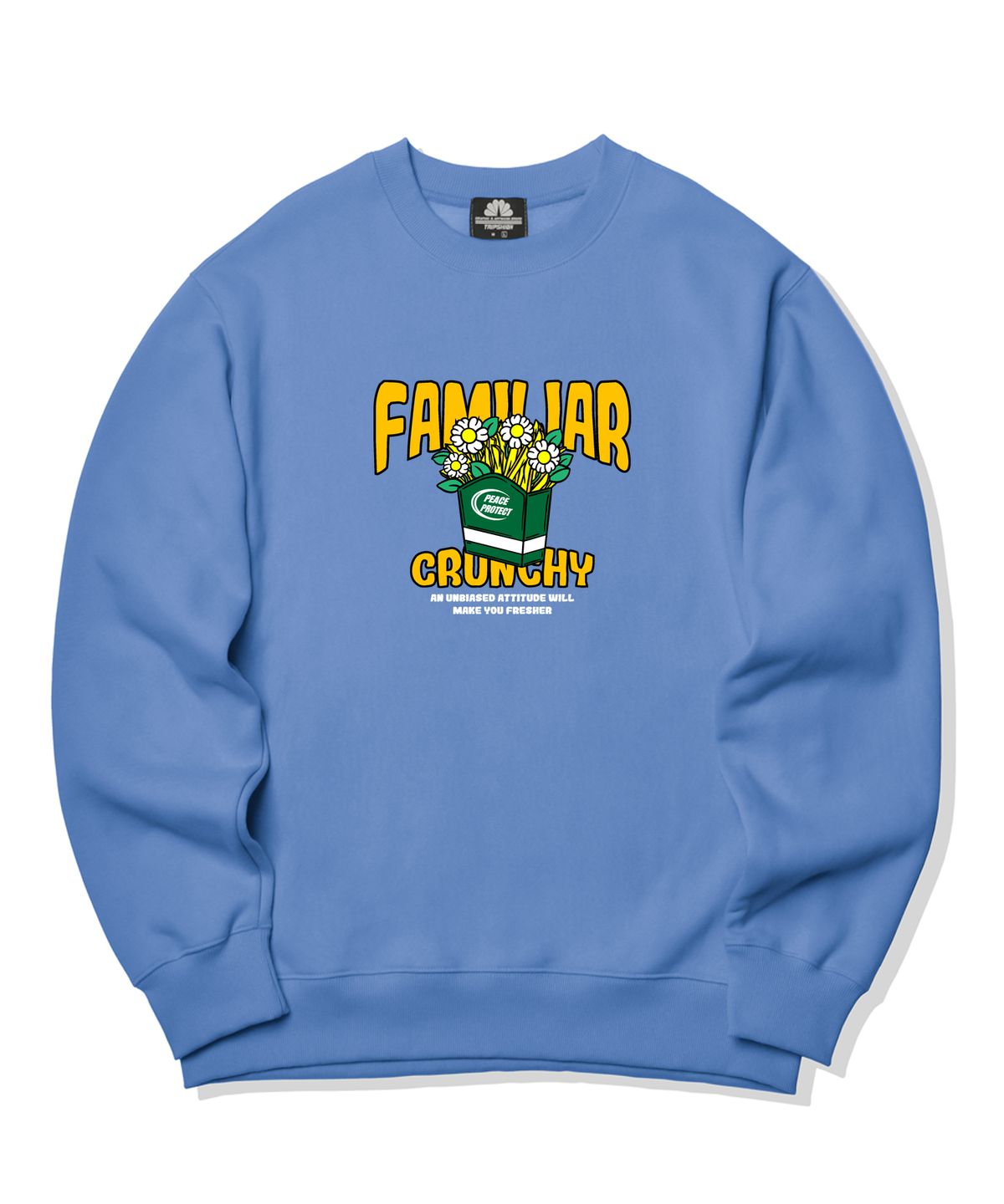 트립션(TRIPSHION) FAMILIAR CRUNCH GRAPHIC 크루넥 - 블루