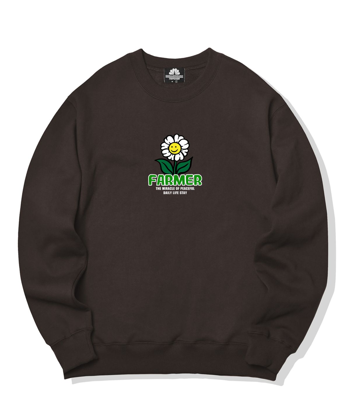 트립션(TRIPSHION) FARMER FLOWER GRAPHIC 크루넥 - 브라운