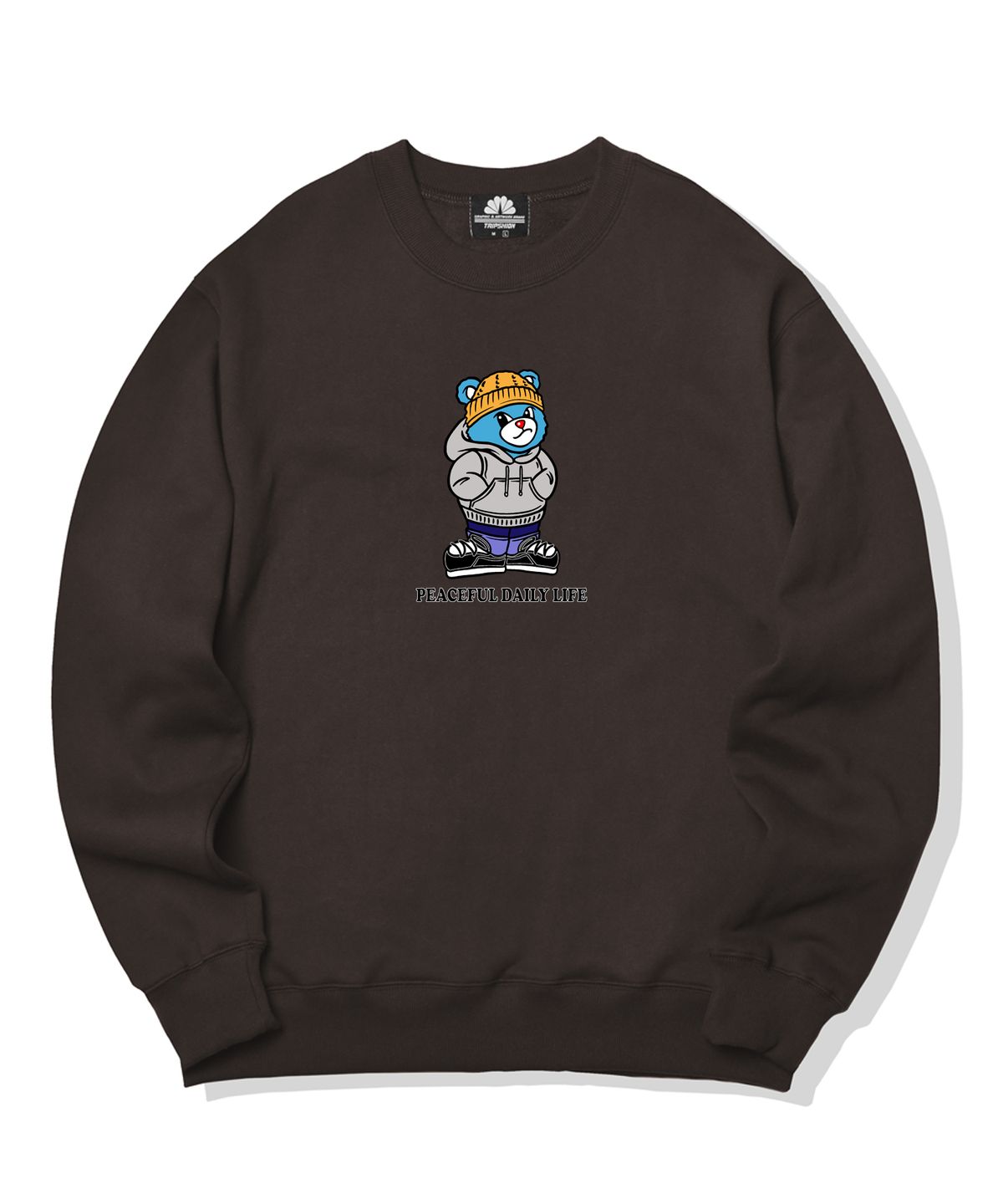 트립션(TRIPSHION) CITY BEAR GRAPHIC 크루넥 - 브라운
