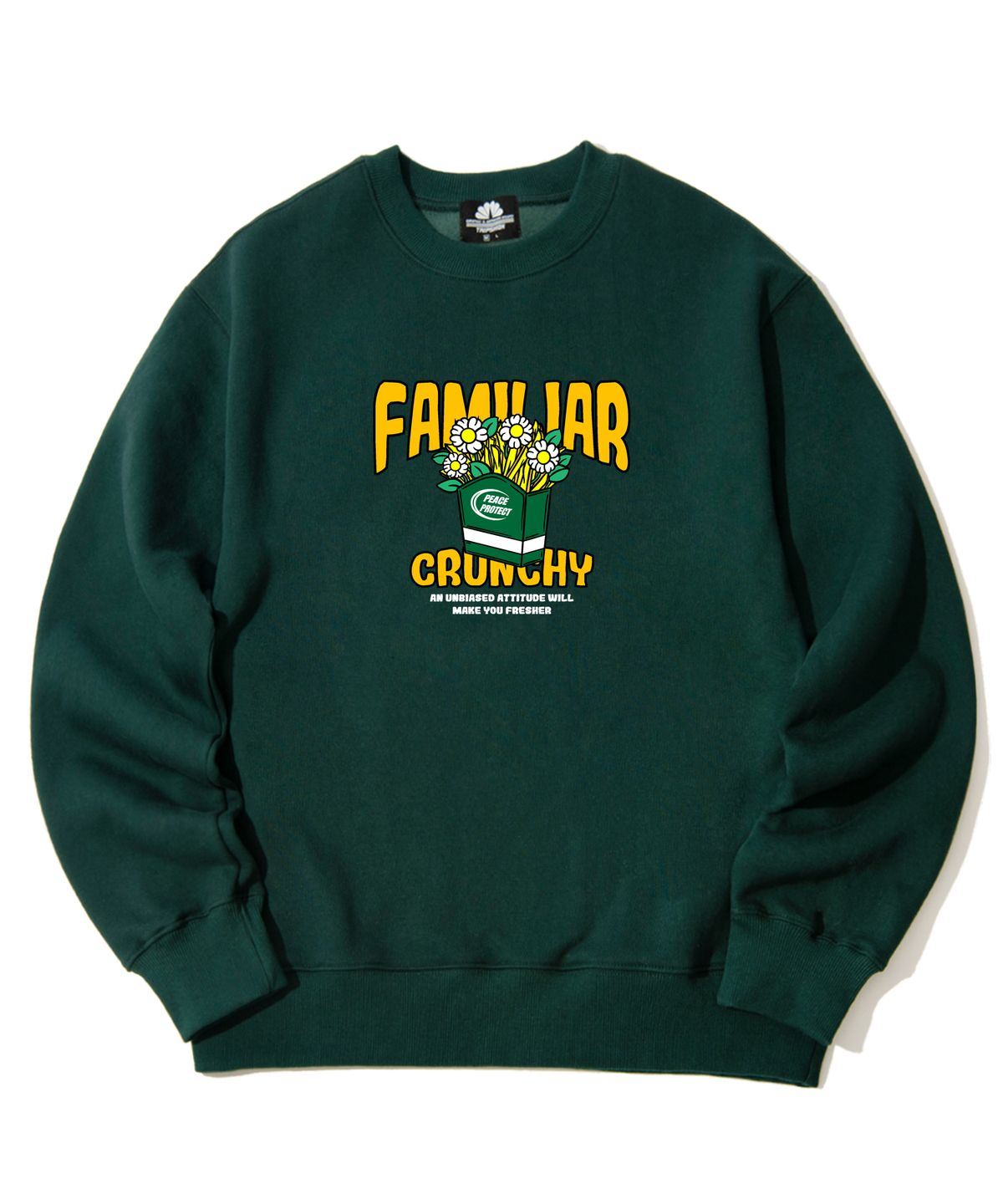 트립션(TRIPSHION) FAMILIAR CRUNCH GRAPHIC 크루넥 - 그린