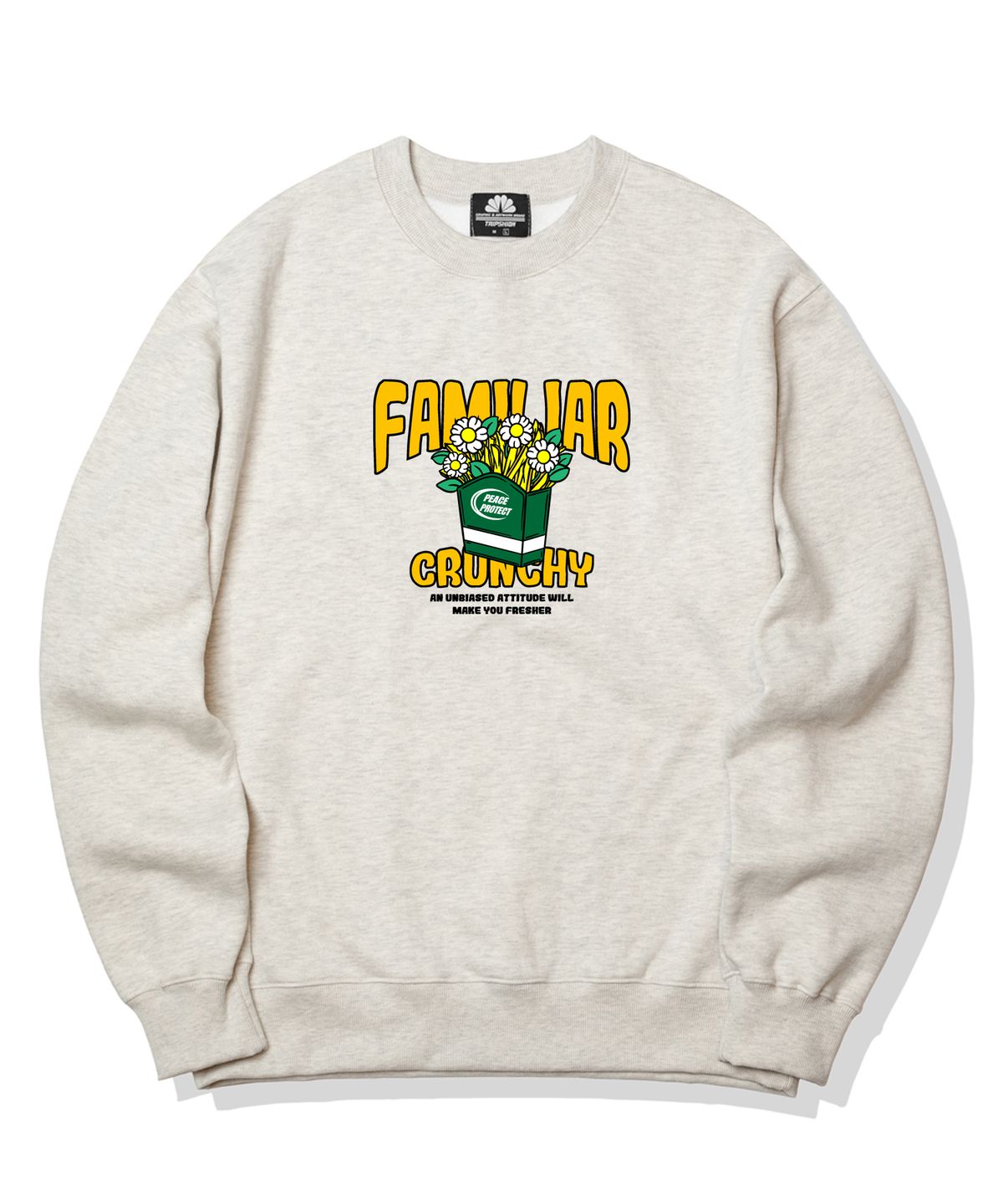 트립션(TRIPSHION) FAMILIAR CRUNCH GRAPHIC 크루넥 - 아이보리