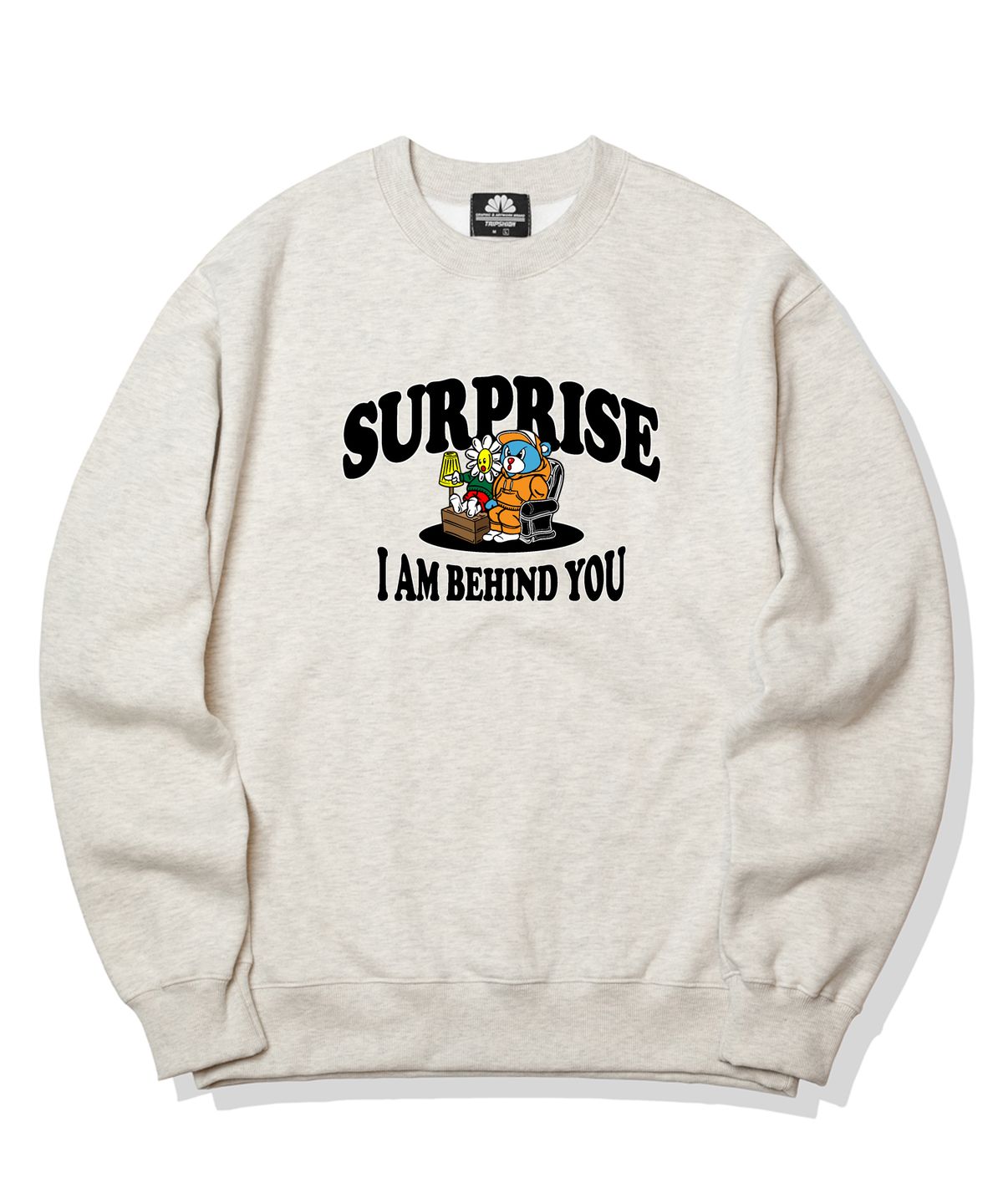 트립션(TRIPSHION) SURPRISE DUO GRAPHIC 크루넥 - 아이보리