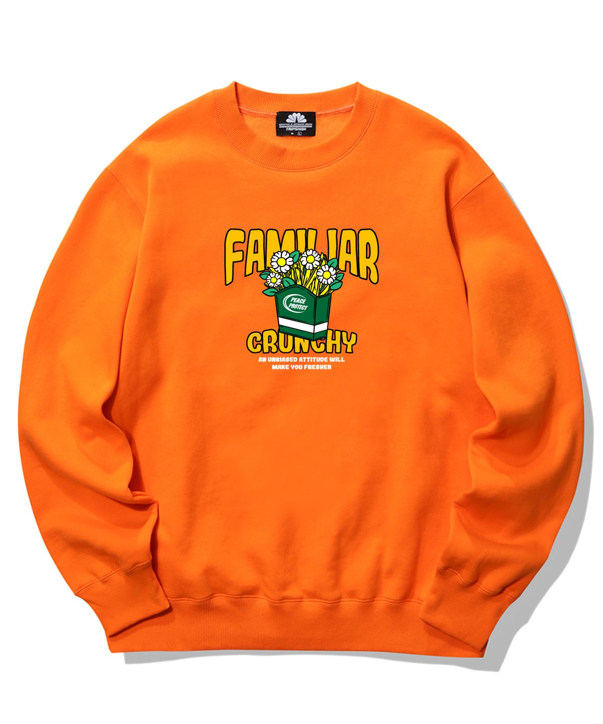 트립션(TRIPSHION) FAMILIAR CRUNCH GRAPHIC 크루넥 - 오렌지