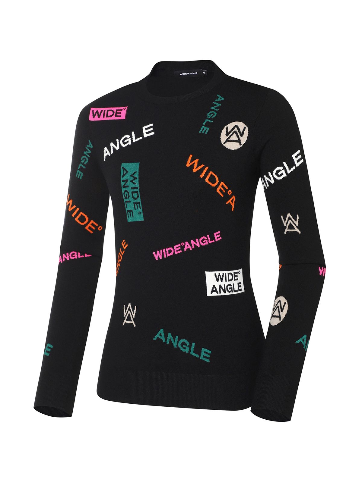 와이드앵글(WIDEANGLE) CO 올오버 JQD 라운드 스웨터 L_Black
