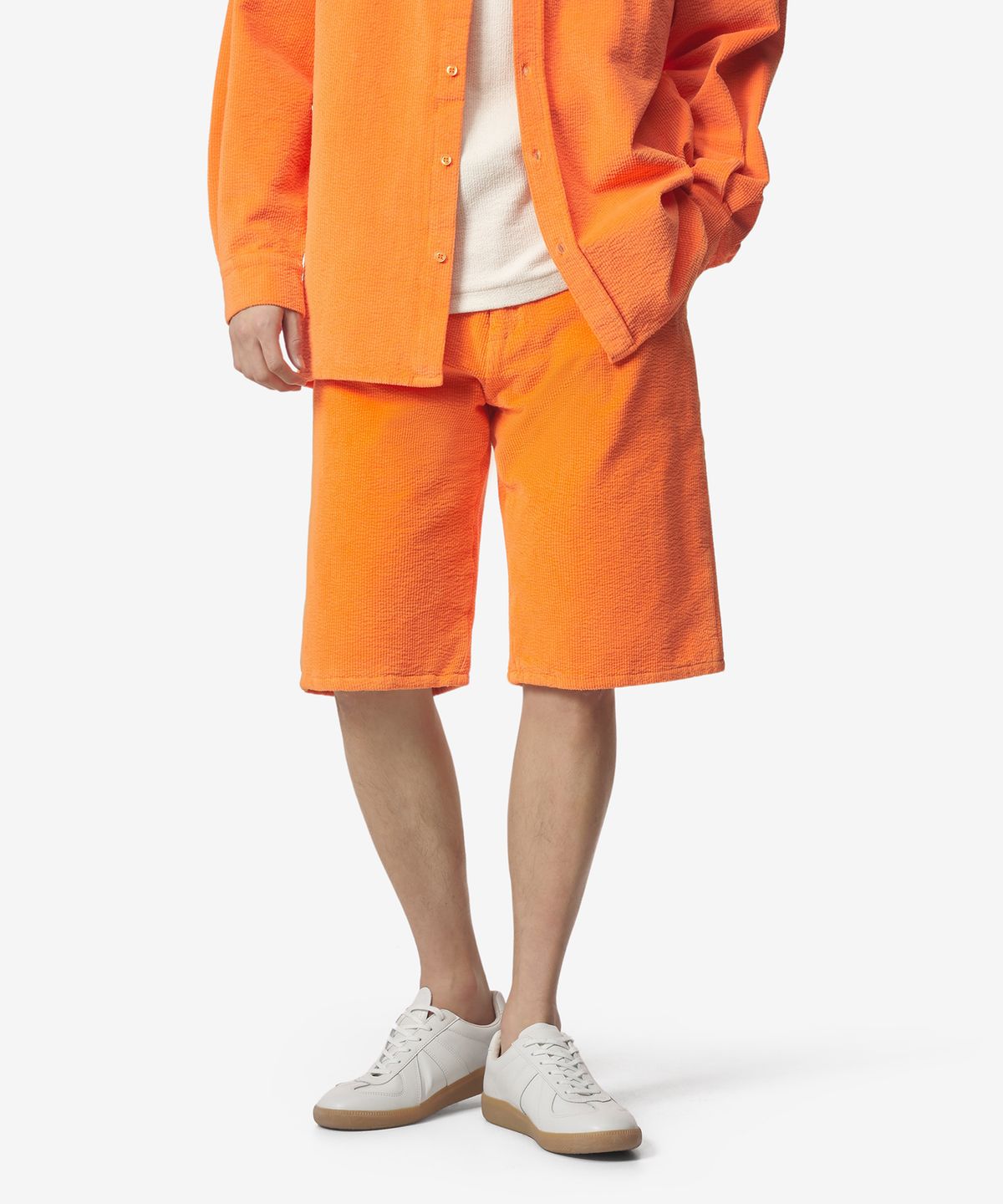 이알엘(ERL) 코듀로이 데님 쇼츠 팬츠 - 오렌지 / ERL06P010ORANGE