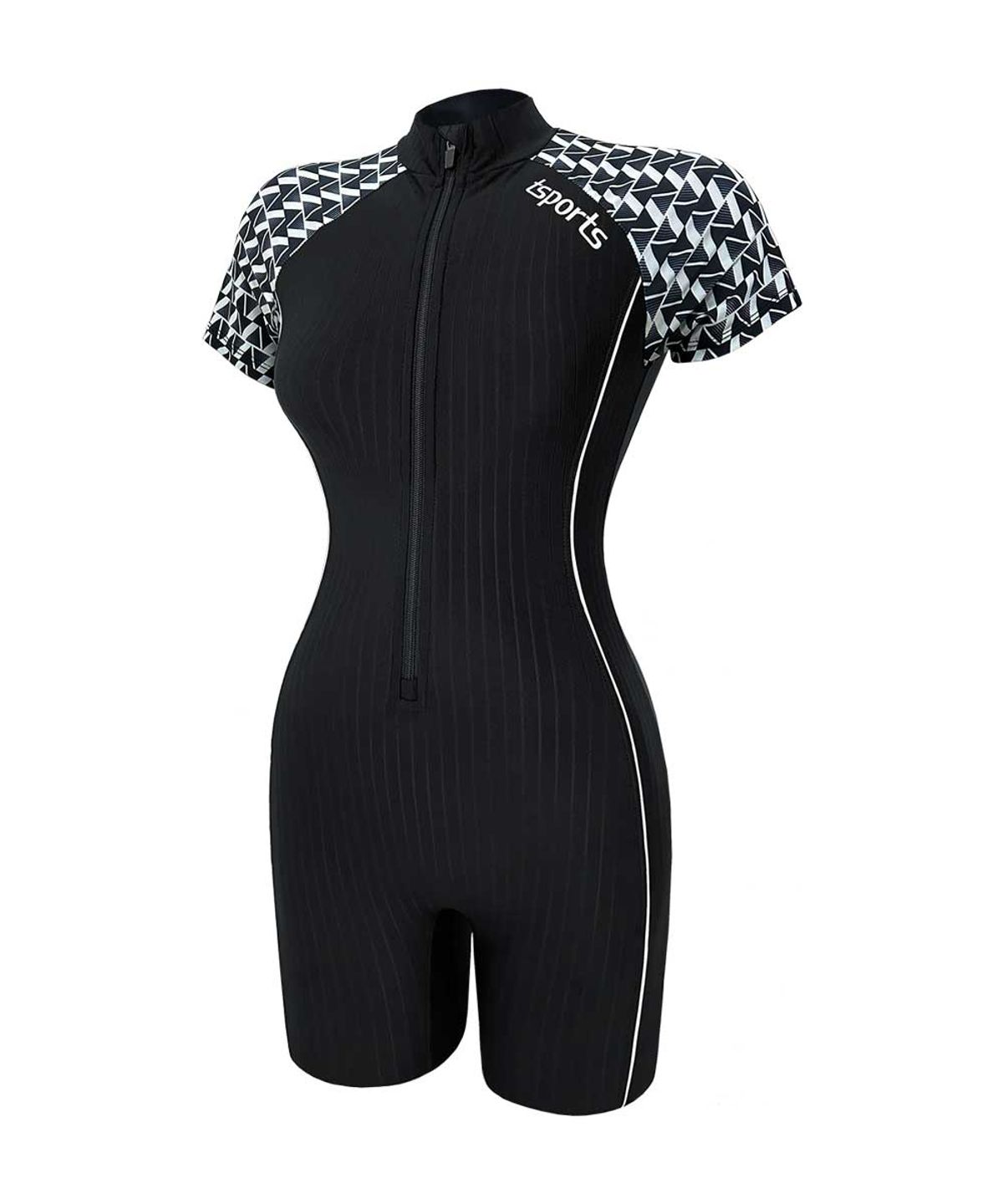 티에스스포츠(TS SPORTS) 여성 집업 반팔 3부 반신 수영복 M23023