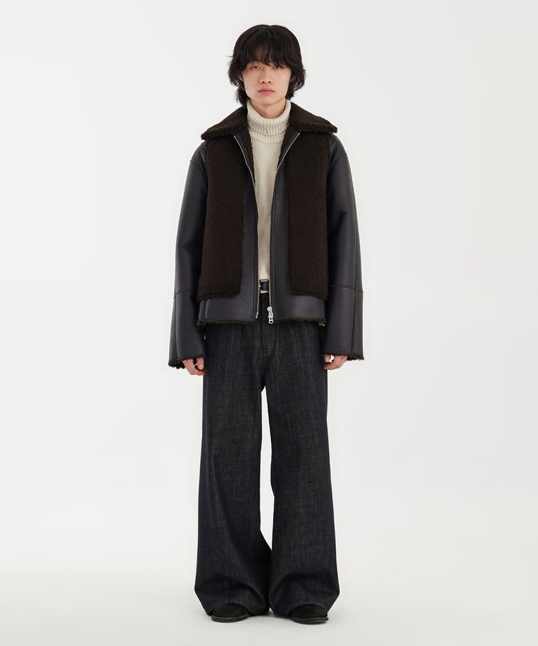 Detachable Mouton Jacket - Black
