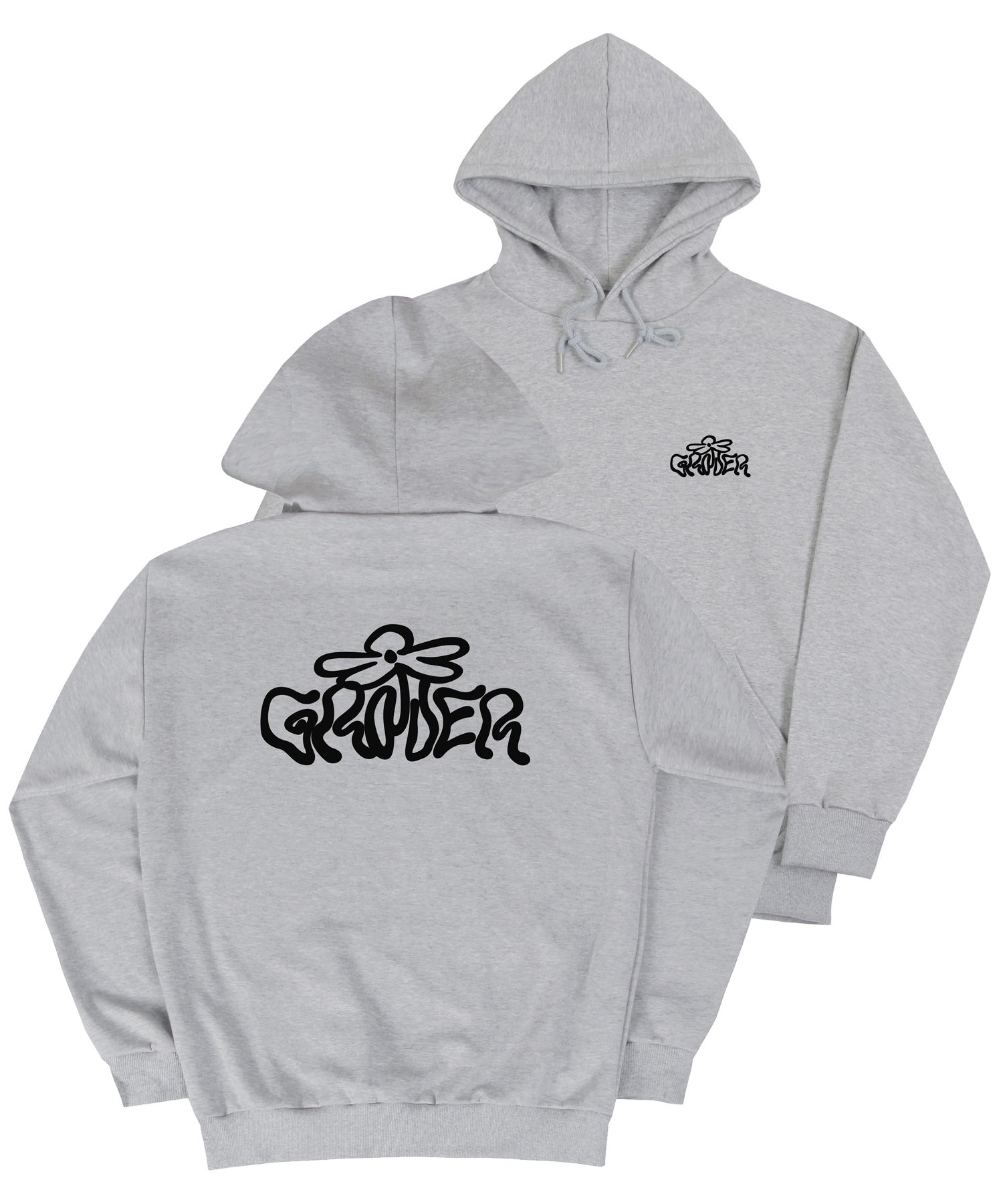 [GRAVER]★WAVE LOGO FLOWER HOODIE MUSINSA | GRAVER [UNISEX]Wave logo flower hoodie_gray