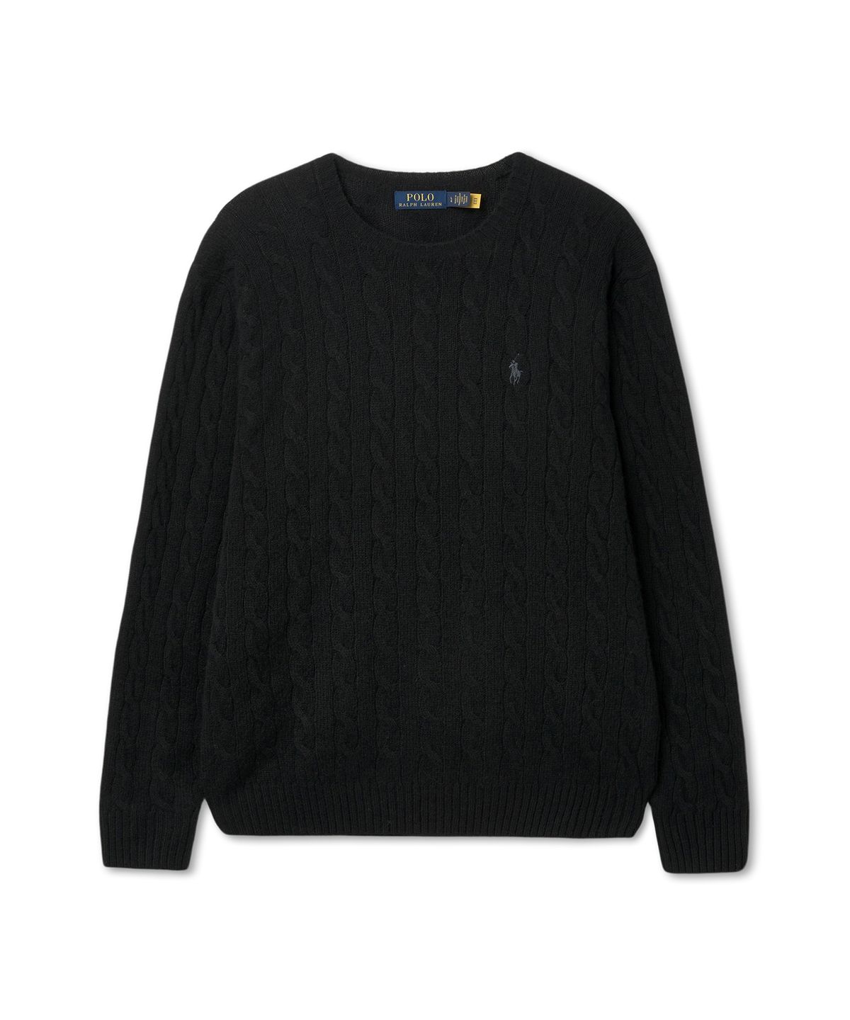 폴로 랄프 로렌(POLO RALPH LAUREN) 케이블 니트 울 캐시미어 스웨터 - 블랙