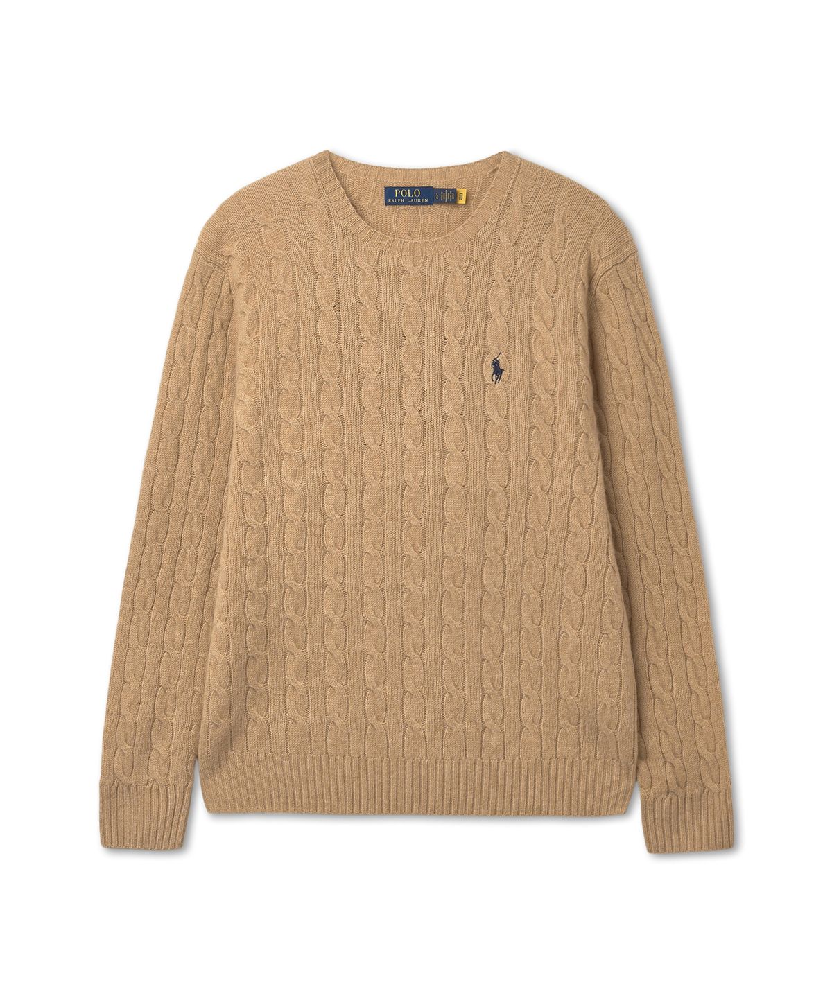 폴로 랄프 로렌(POLO RALPH LAUREN) 케이블 니트 울 캐시미어 스웨터 - 브라운