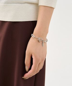 유니섹스 써지컬 스틸 라운드 스퀘어 체인 팔찌