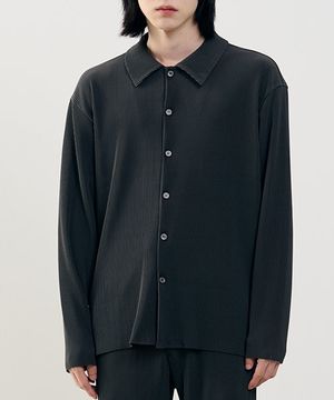 세미 오버 플리츠 셔츠 [GRAY]