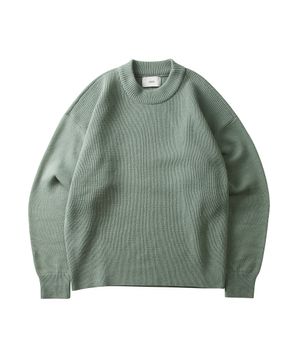엔젤 울 크루넥 니트 제이드 그린