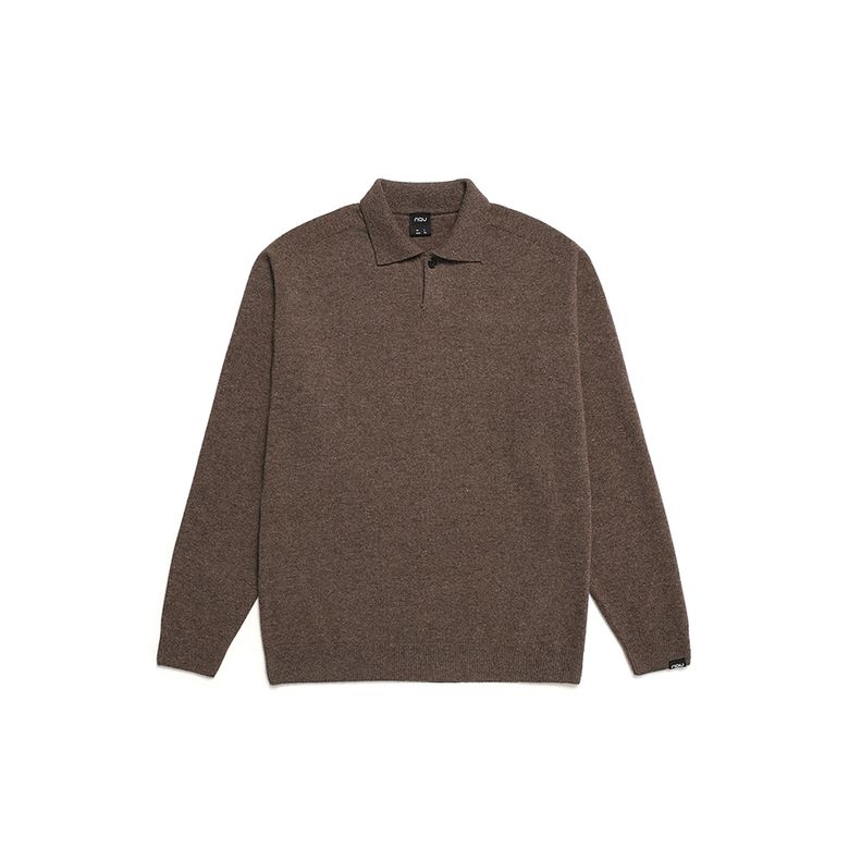 홀가먼트 폴로 니트 Sp Brown