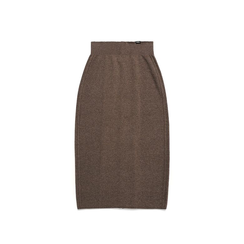 W 홀가먼트 니트 스커트 Sp Brown