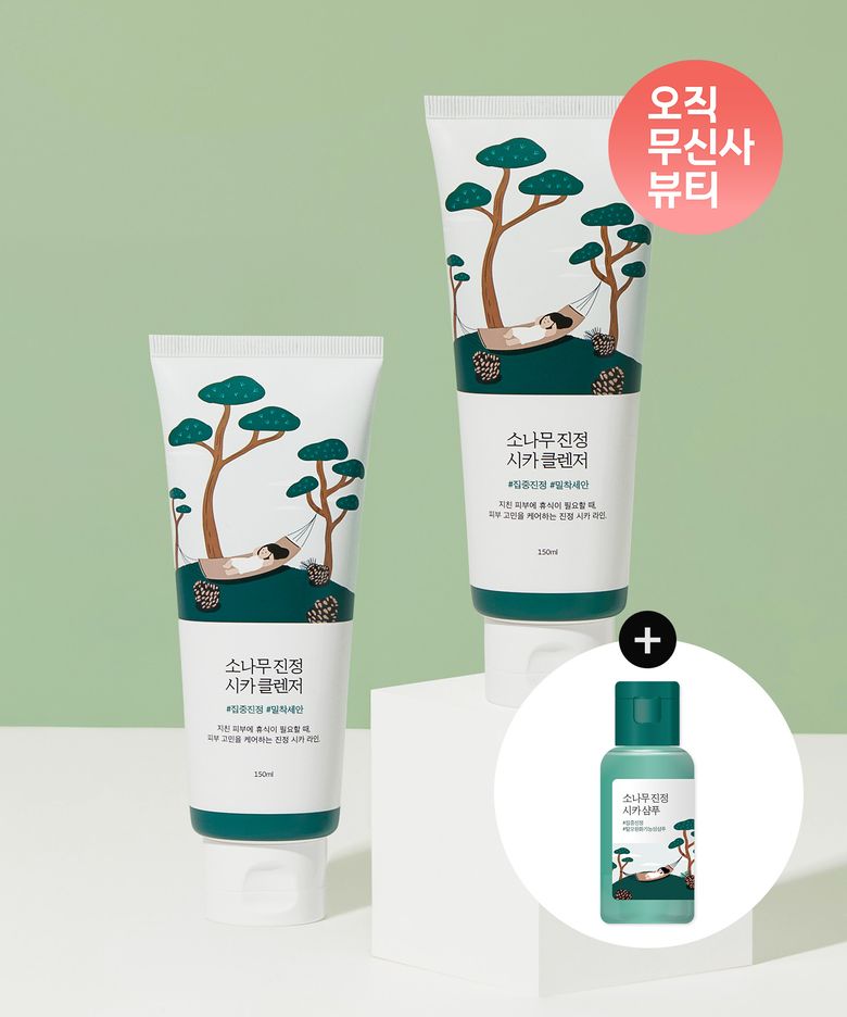 [무신사 단독] [2pack] 소나무 진정 시카 클렌저 150ml (+샴푸 50ml)