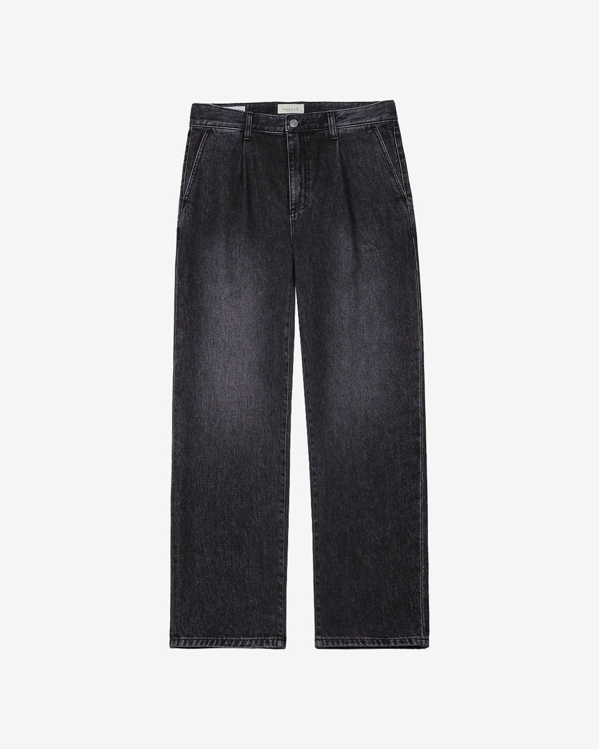 솔티(SORTIE) Cone denim One Pleats Trousers (Black)