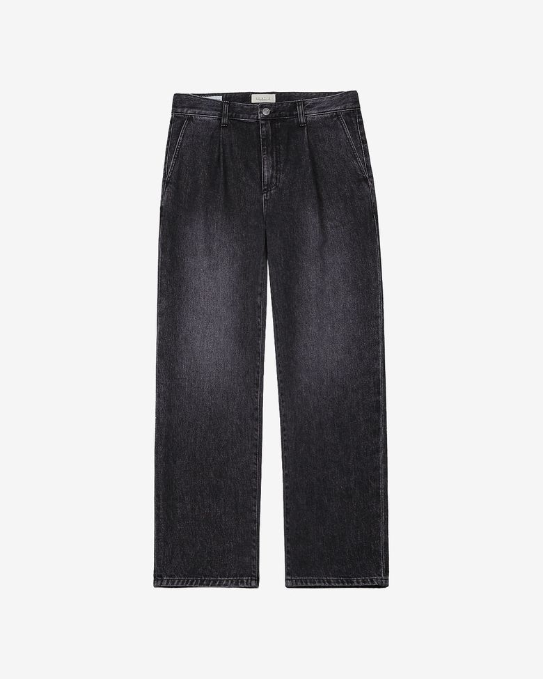 Cone denim One Pleats Trousers (Black)