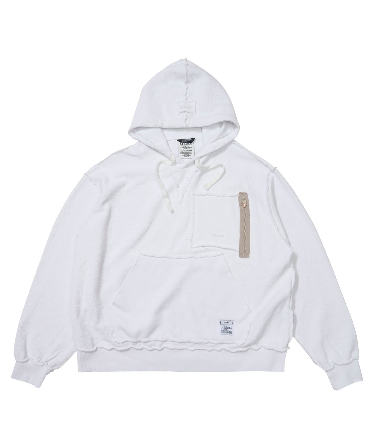 스티그마(STIGMA) INSIDEOUT OVERSIZED BIO-WASHED HOODIE V2  WHITE