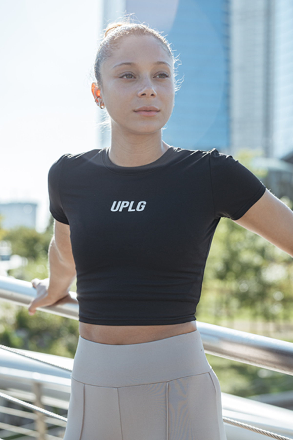 유피라운지(UP LOUNGE) [Sustainable] UPLG 에센셜 크롭 숏 슬리브