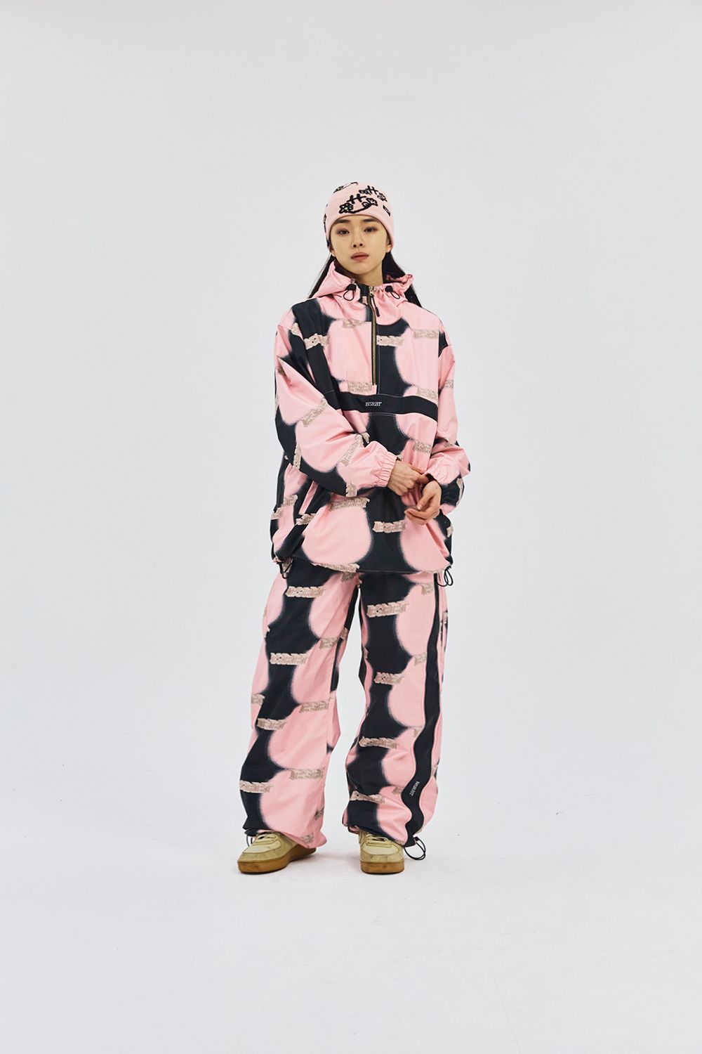 MUSINSA | BSRABBIT BDT 3D logo track pants pink