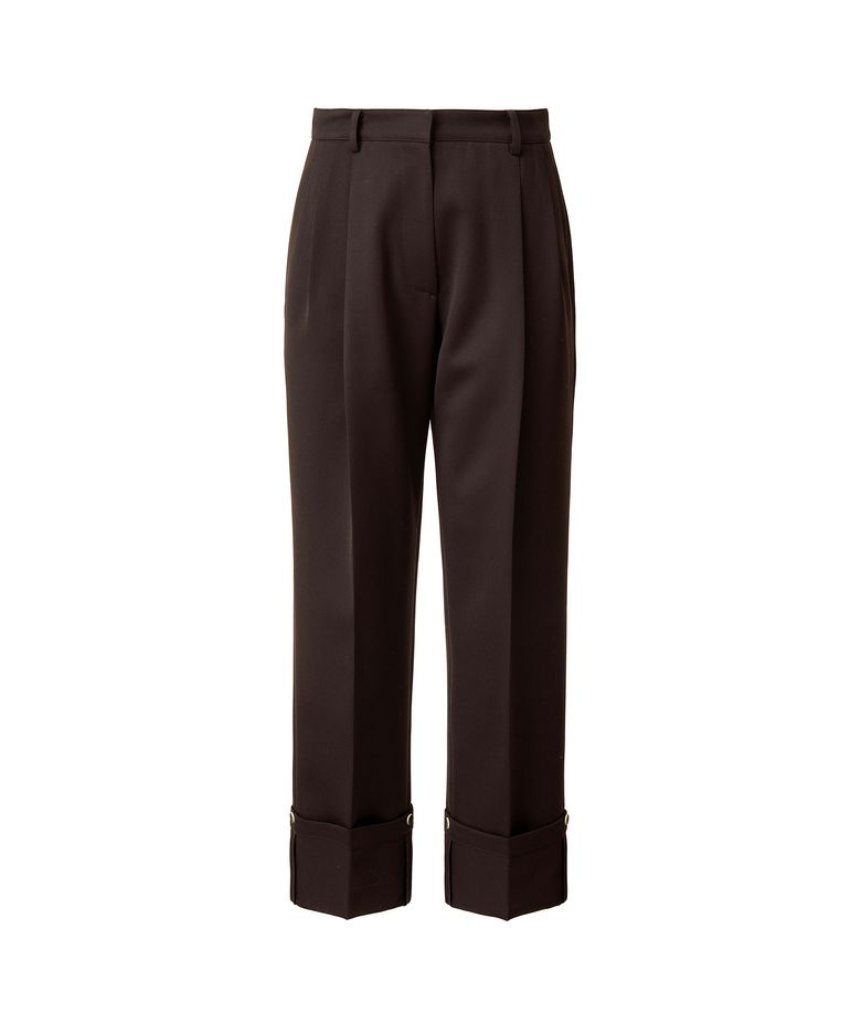 WHIP CORD TURN UP PANTS_BROWN