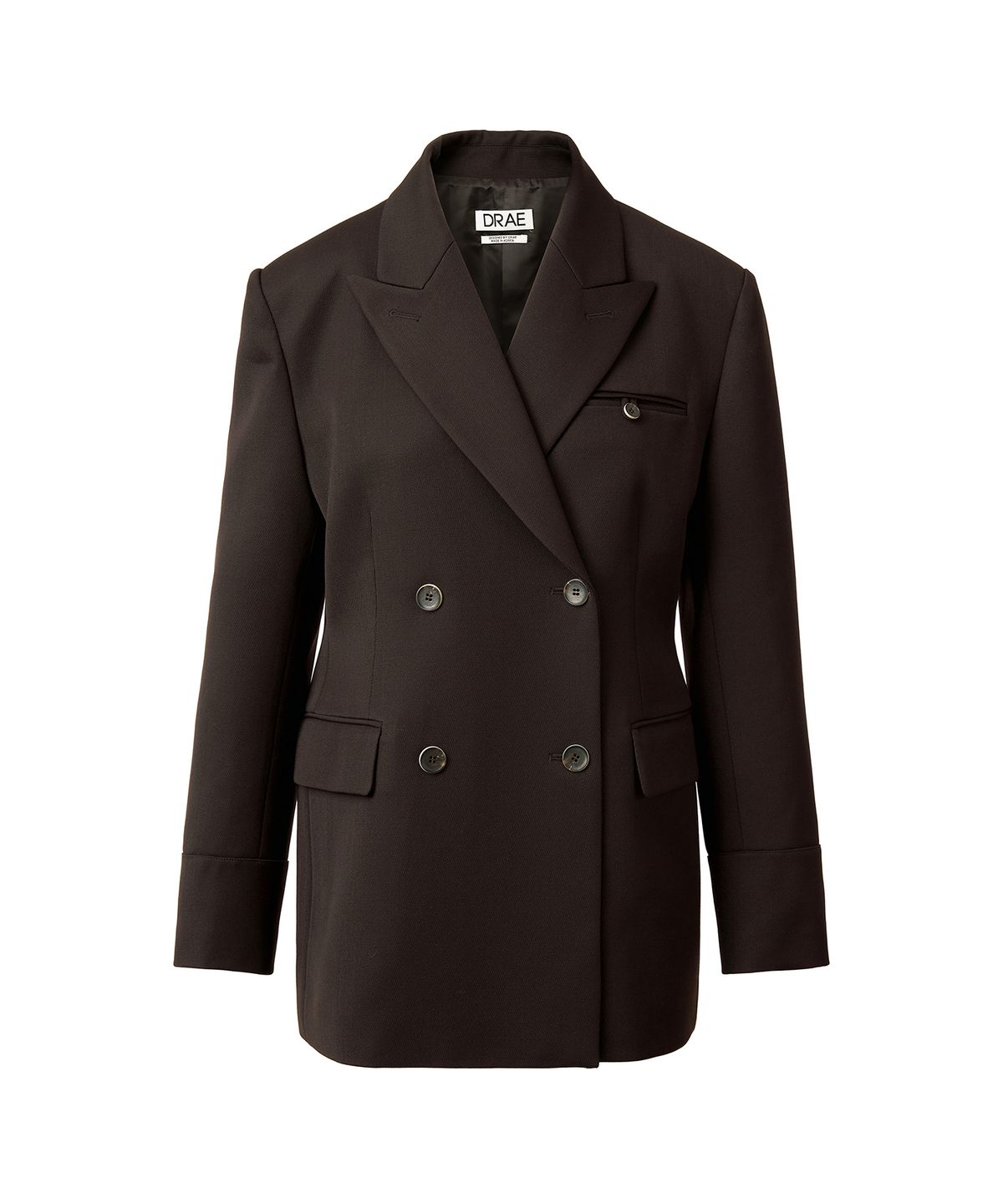 드레(DRAE) WHIP CORD DOUBLE-BREASTED JACKET_BROWN