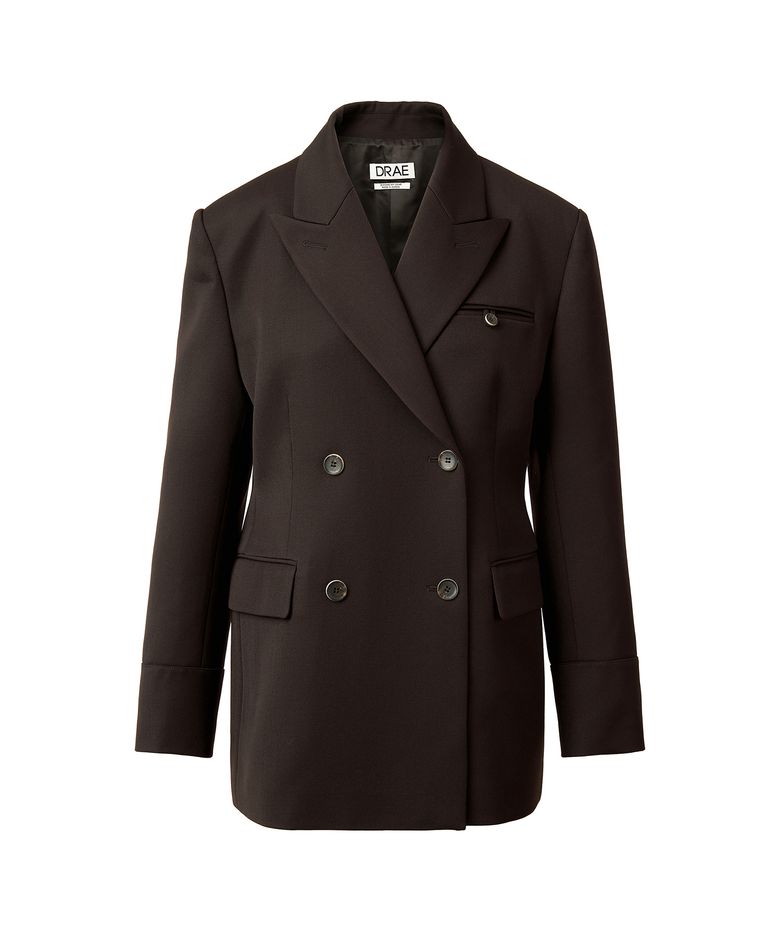 WHIP CORD DOUBLE-BREASTED JACKET_BROWN