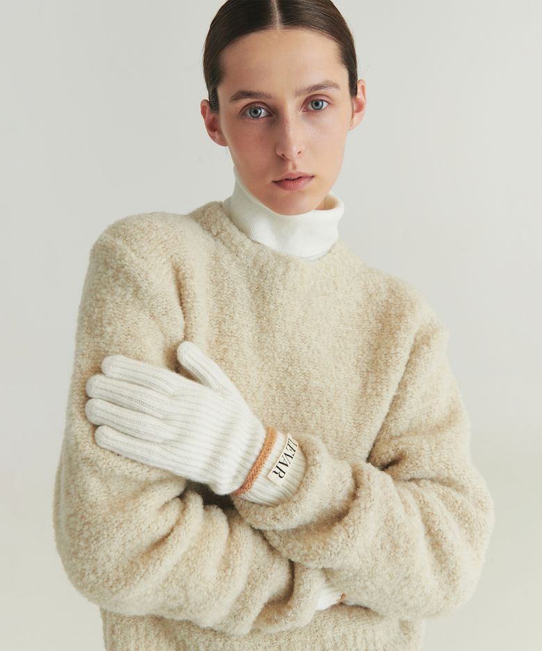 Levar Wool Knit Gloves - Warm White