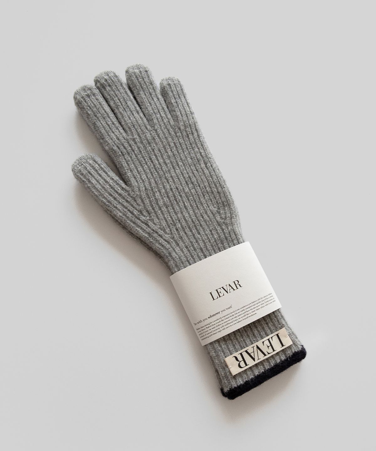 르바(LEVAR) Levar Wool Knit Gloves - Melange grey