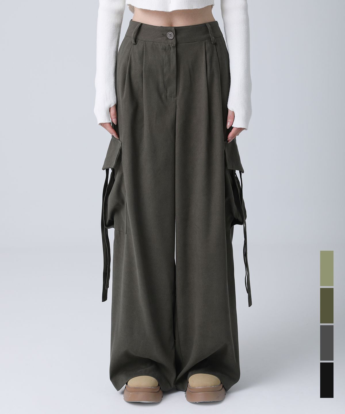 어반드레스(AVANDRESS) Adele Strap Cargo Pants - 4COL