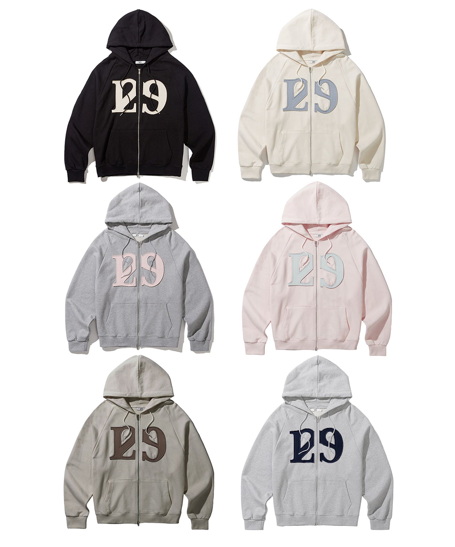 MUSINSA | ILLIGO 129 Logo Patch Hooded Zip-Up - 6 COLOR