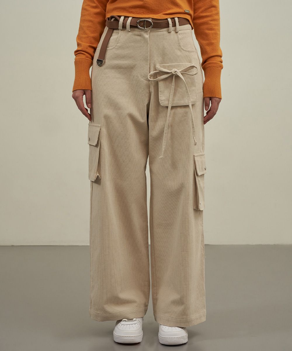 MUSINSA | ILLIGO String Cargo Banding Pants Brown