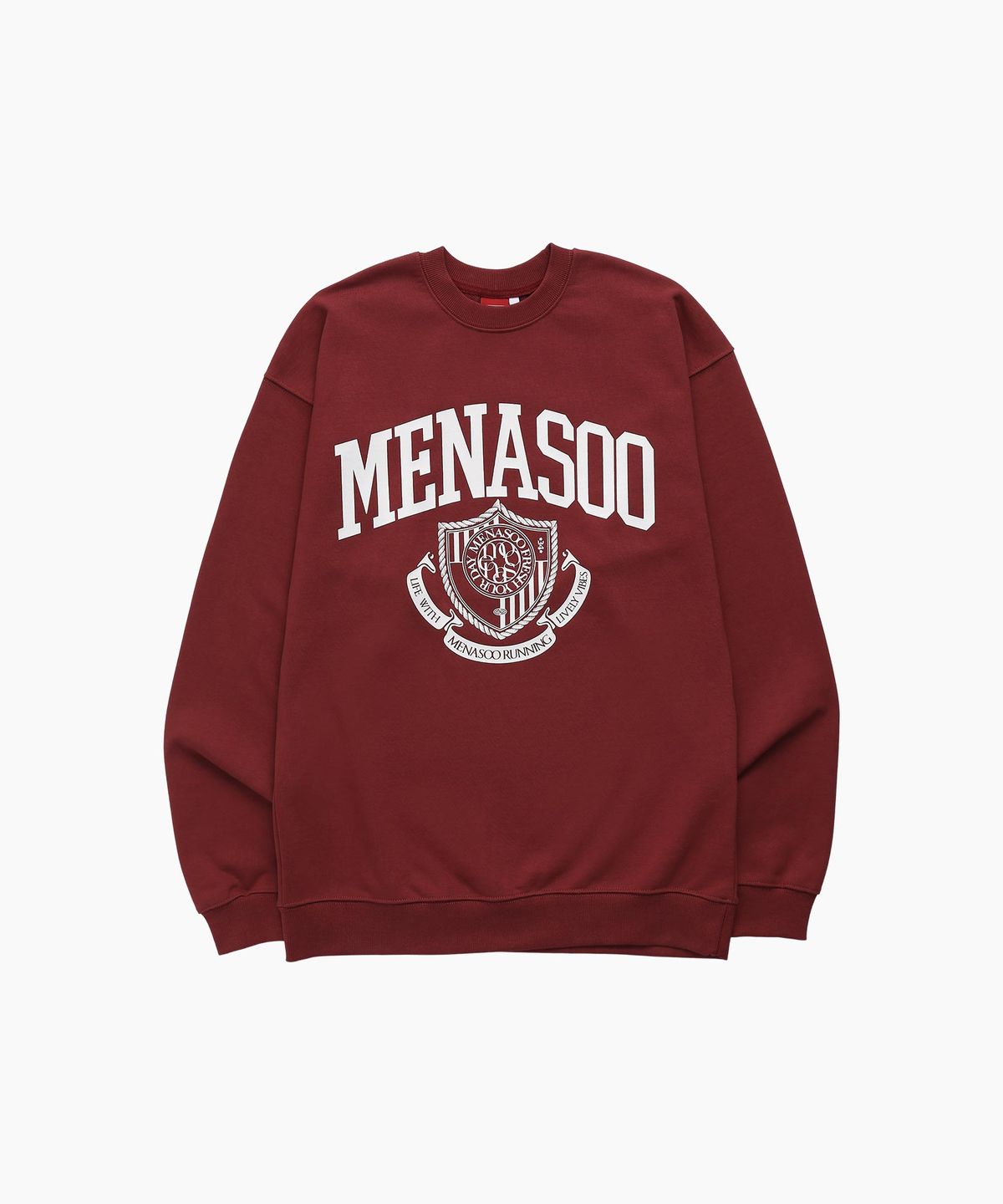 미나수(MENASOO) UNISEX CLASSIC EMBLEM SWEATSHIRT_RED