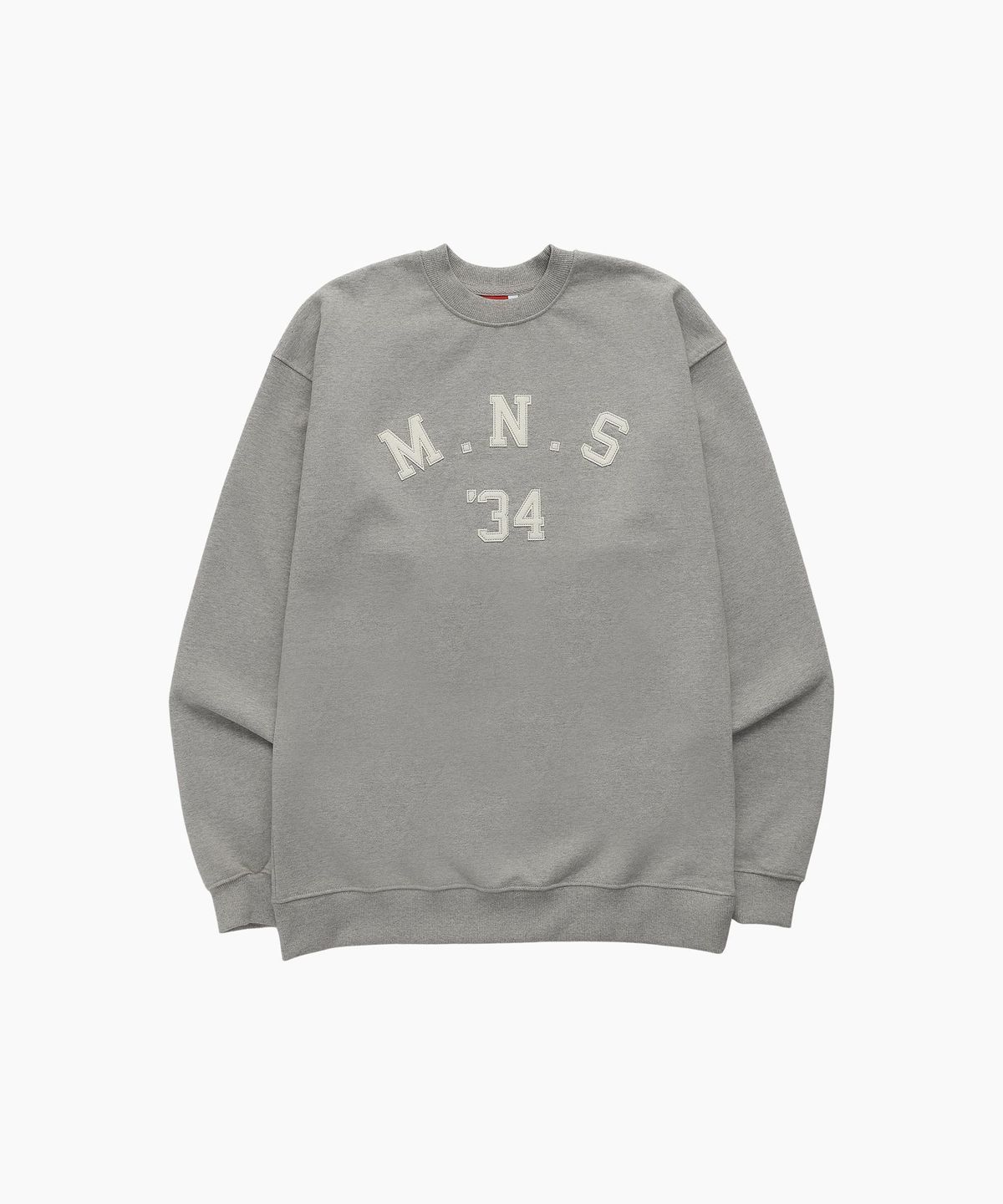 미나수(MENASOO) UNISEX MNS34 APPLIQUE SWEATSHIRT_GRAY