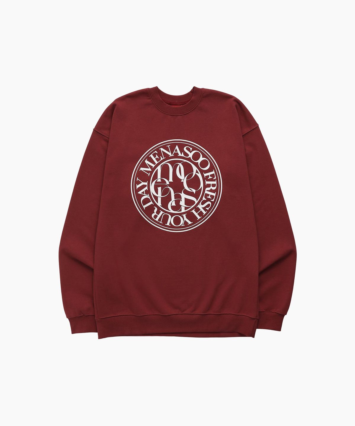 미나수(MENASOO) UNISEX_CIRCLE LOGO SWEATSHIRT_RED