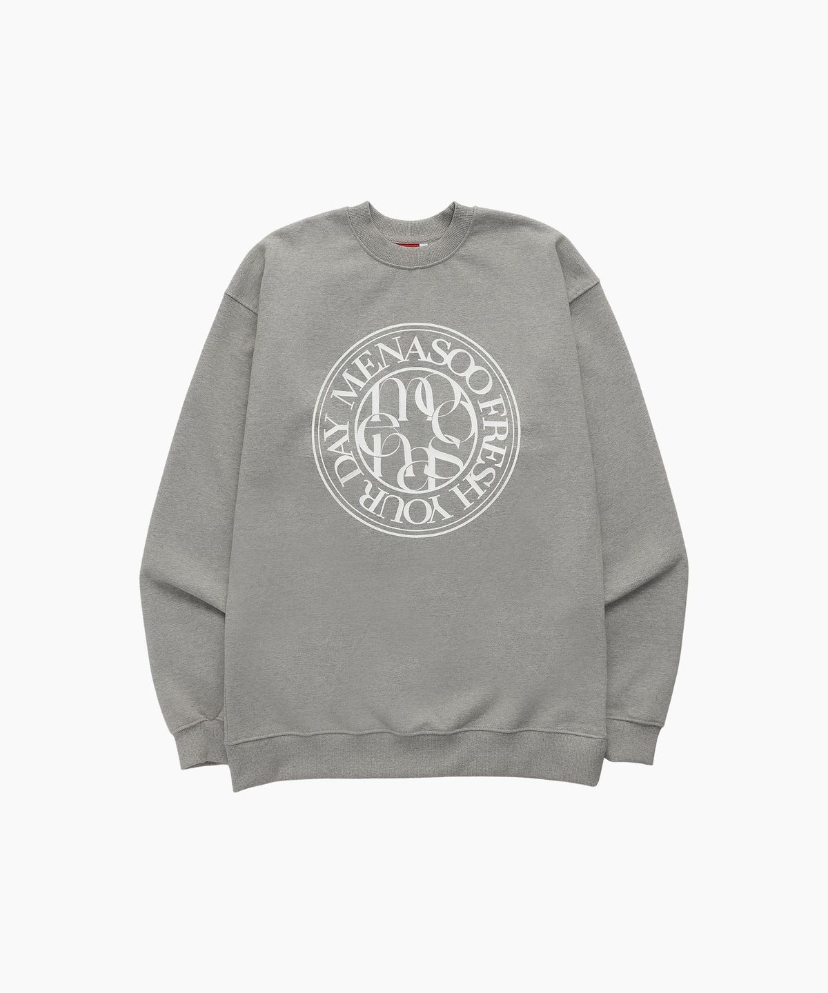 미나수(MENASOO) UNISEX_CIRCLE LOGO SWEATSHIRT_GRAY