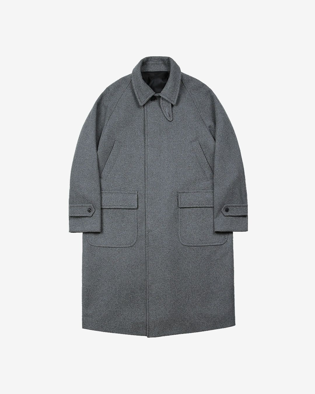 MUSINSA | SORTIE Bonheur Wool Balmacaan Coat (Gray)
