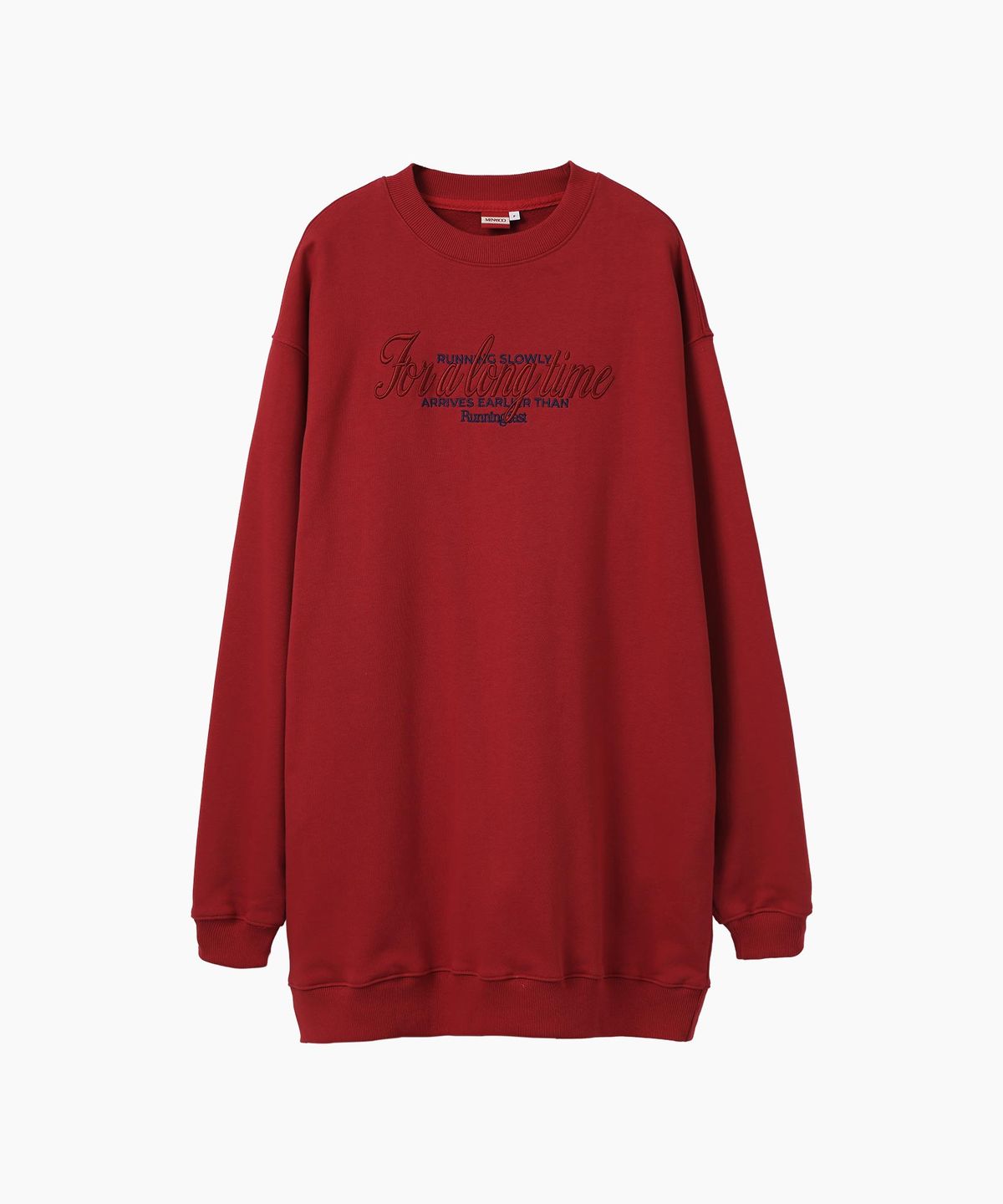 미나수(MENASOO) WOMEN SLOGAN LOOSE-FIT DRESS_RED