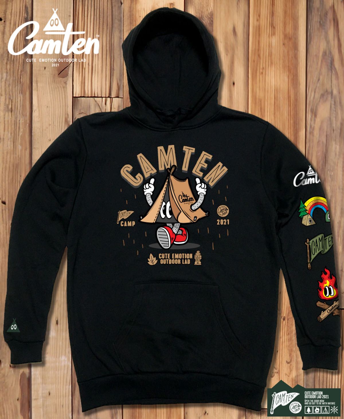 돌돌(DOLDOL) Camten-hoody-54 감성 캠핑 브랜드 캠텐 캐릭터 그래픽 후드티 후드 후디