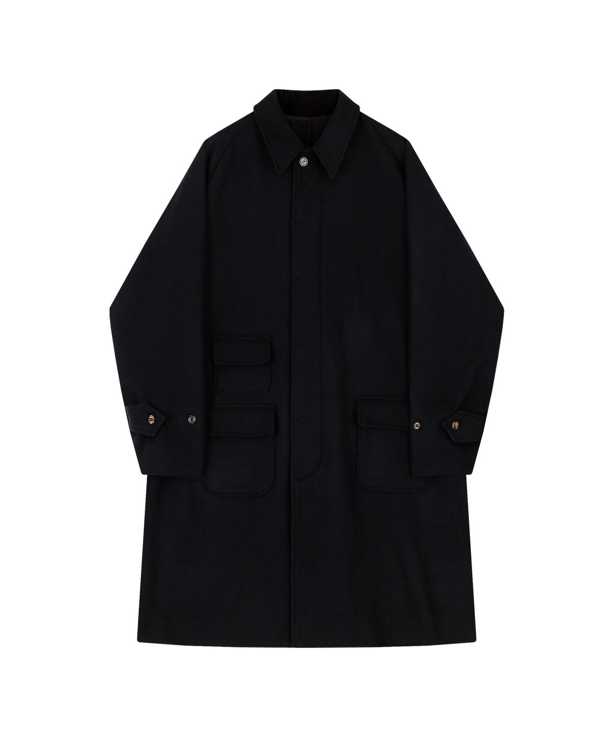 벨리프(BELLIEF) wool Raglan Balmacaan Coat (Navy)