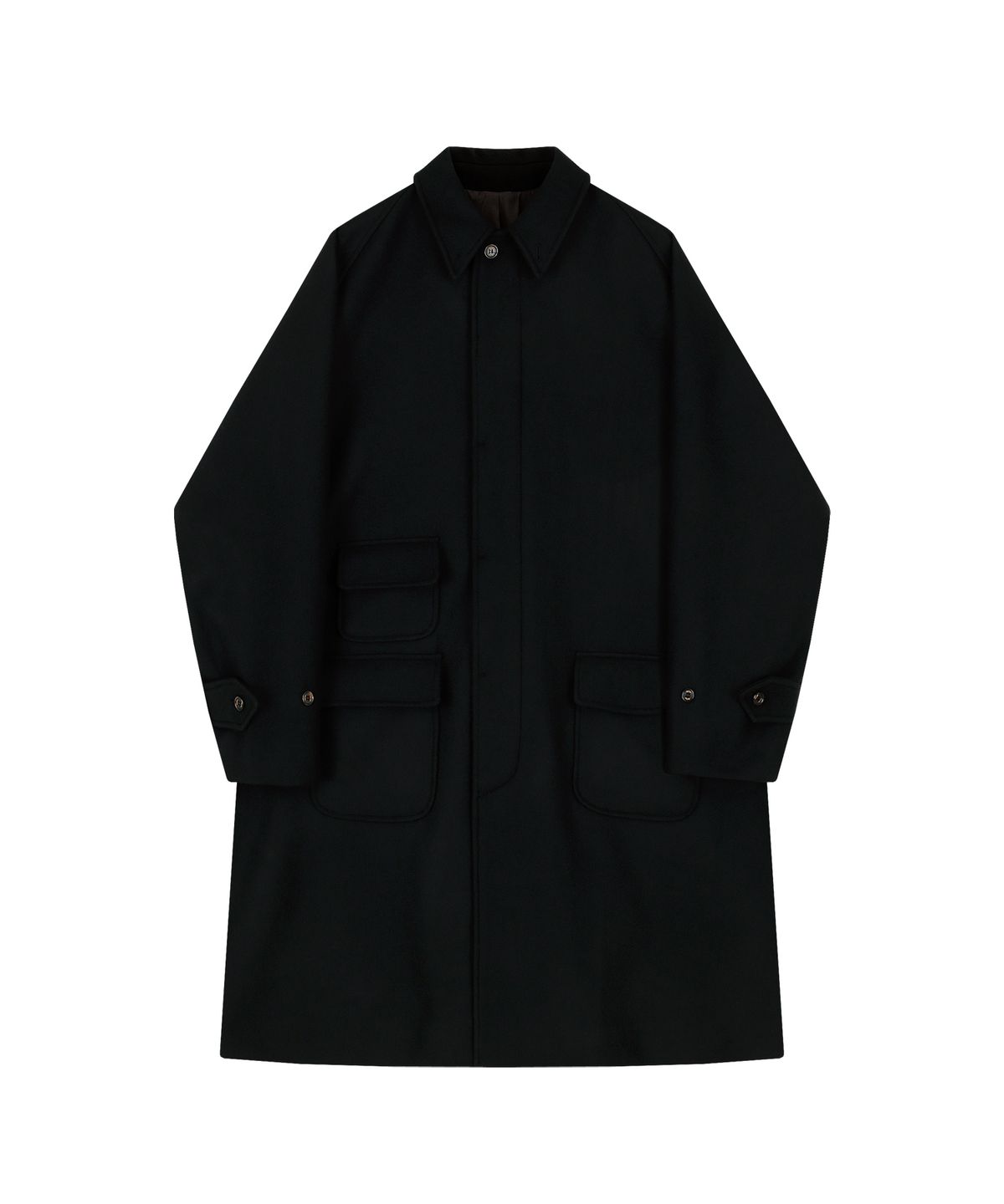 벨리프(BELLIEF) wool Raglan Balmacaan Coat (Black)