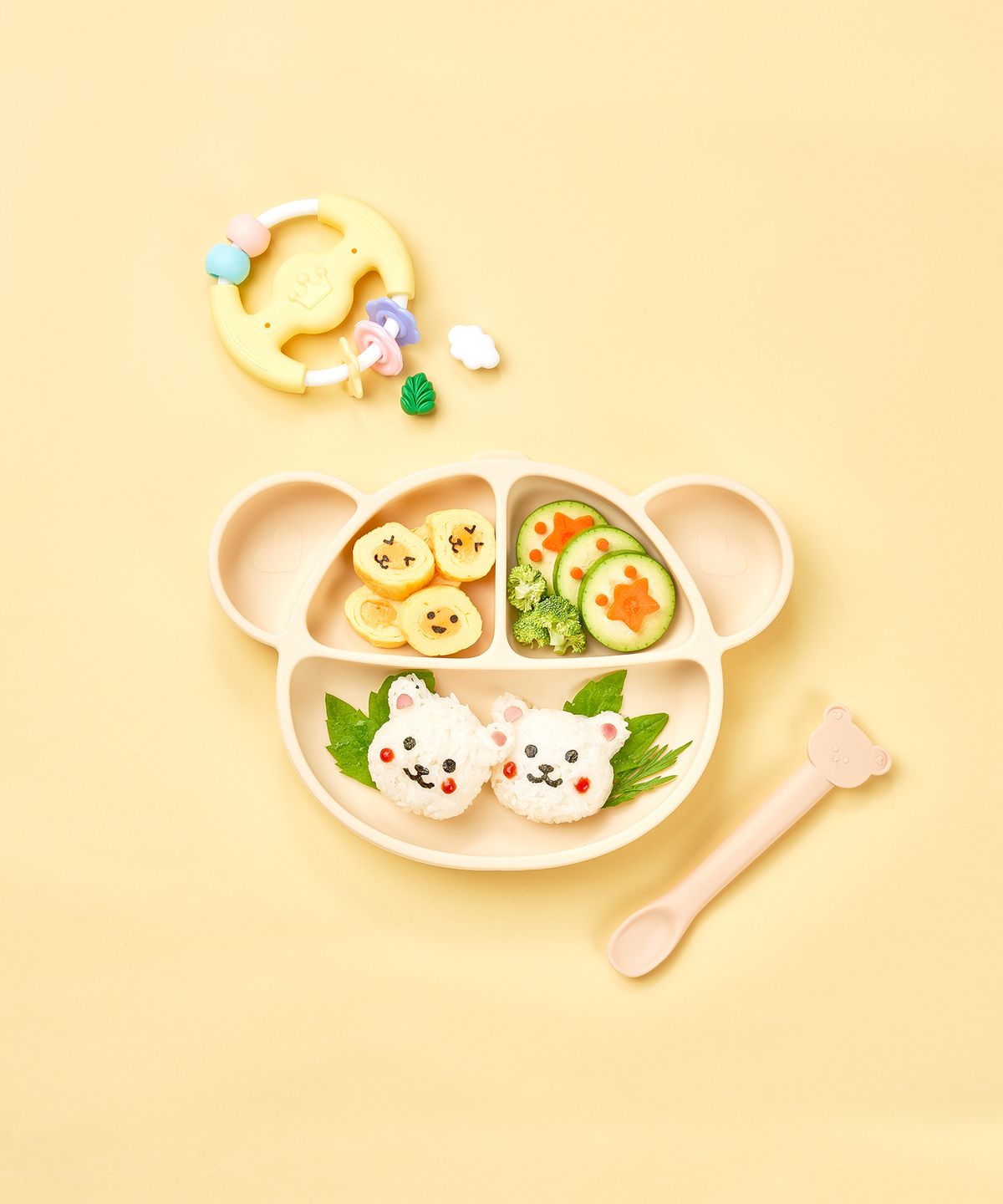 그로미미(GROSMIMI) 리틀 돗꼼 실리콘 흡착식판 (바닐라)